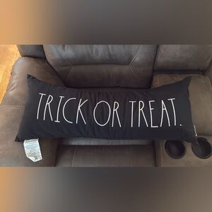 Rae Dunn Black Trick or Treat Pillow
